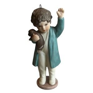Bessie Pease Gutmann Porcelain Figurine "GOOD MORNING" Little Girl Holding Puppy